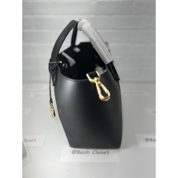 Michael Kors bucket phoebe tote bag large two tone MK signature Brown Black - Picture 4 of 10